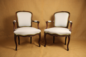 Pair of Louis XV Style Beech Fauteuils