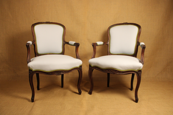 Pair of Louis XV Style Beech Fauteuils