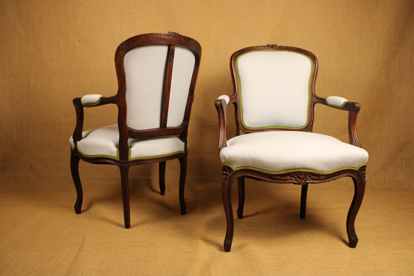 Pair of Louis XV Style Beech Fauteuils