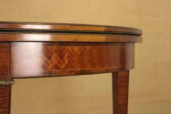 Louis XIV Style Fold-Over Demilune Table with Bronze Mounts
