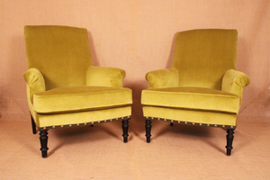 Pair of Napoleon III Library Chairs c. 1860
