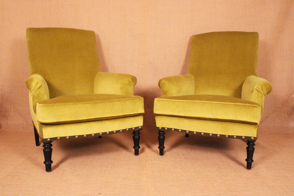 Pair of Napoleon III Library Chairs c. 1860