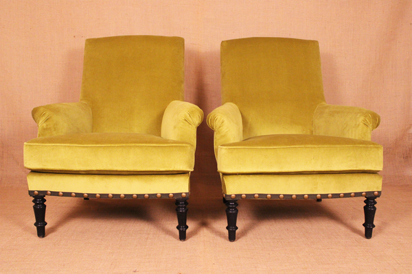 Pair of Napoleon III Library Chairs c. 1860