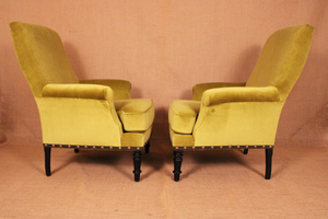 Pair of Napoleon III Library Chairs c. 1860