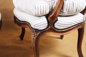 Pair of Italian Louis XV Walnut Fauteuils c. 1760