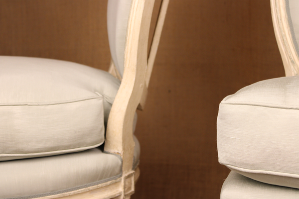 Pair of Painted French Louis XVI Style Side Chairs 19th C.