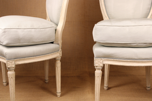 Pair of Painted French Louis XVI Style Side Chairs 19th C.