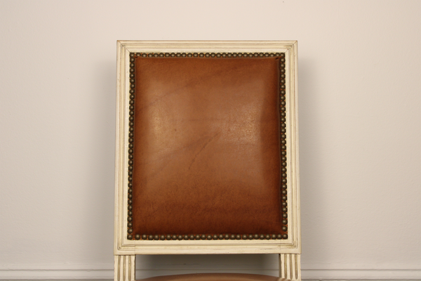 Set of Four French Painted Louis XVI Style Side Chairs c. 1940